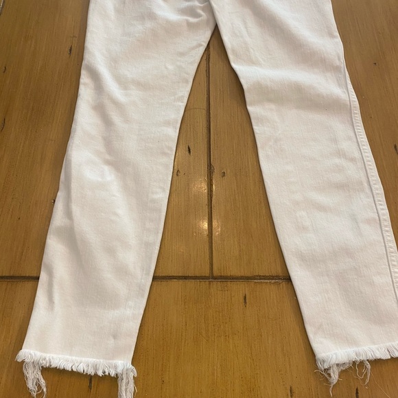 Madewell white high-rise skinny crop jeans size 27 frayed at ankle - Picture 9 of 16